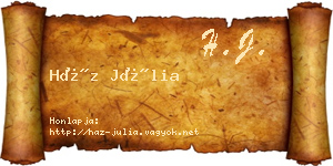 Ház Júlia névjegykártya