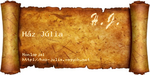 Ház Júlia névjegykártya